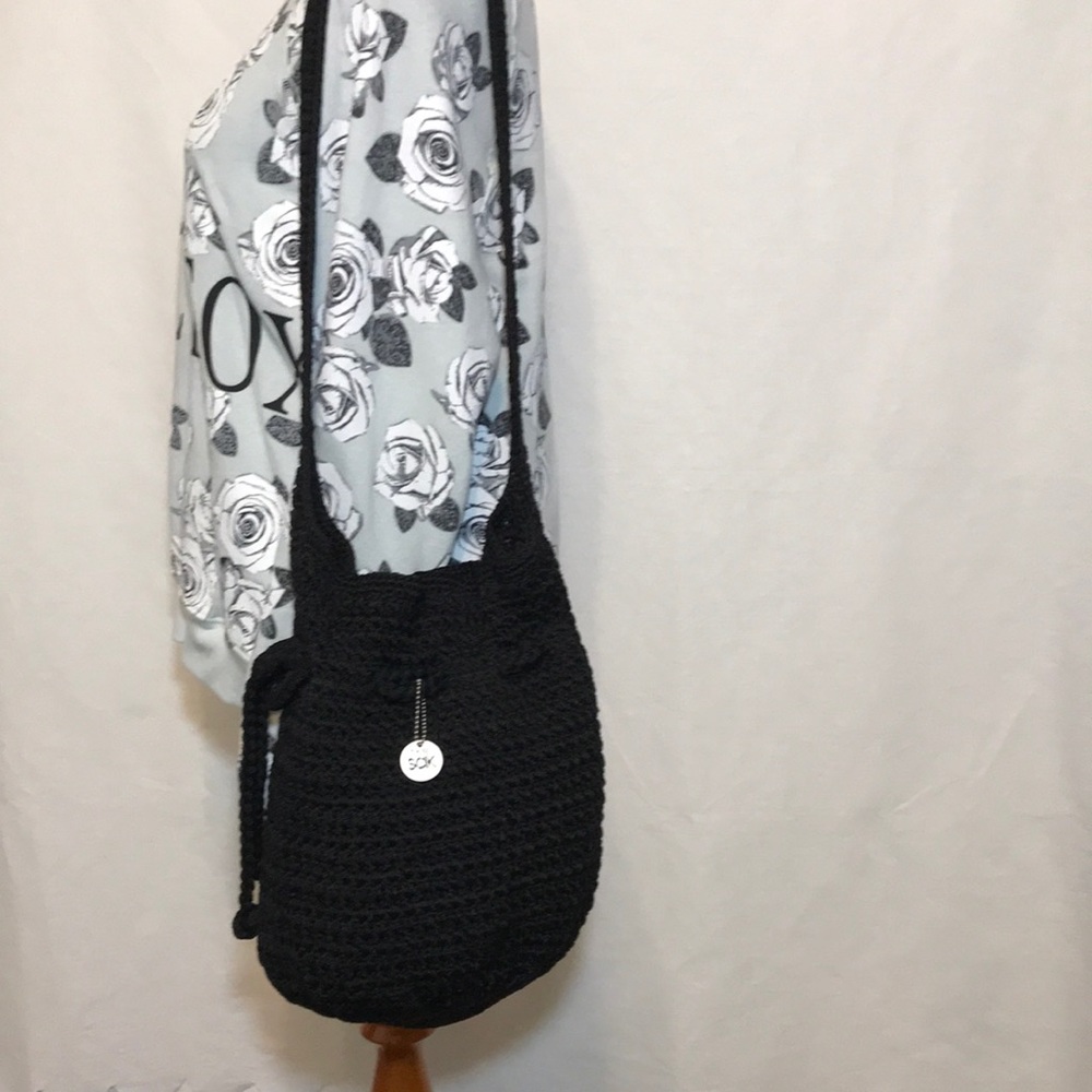 The Sak Black Crochet Crossbody Bag